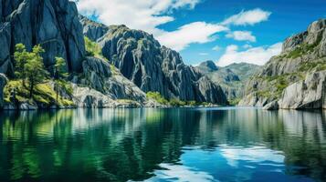 AI generated mountains granite cliffs landscape photo