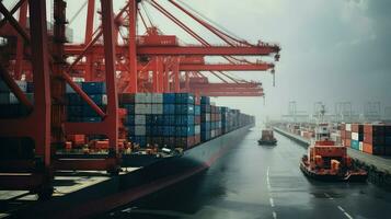 AI generated freight ocean ship cargo photo