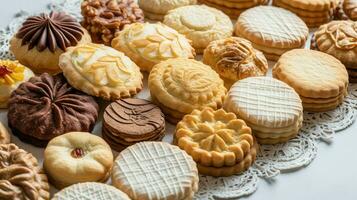 ai generado vainilla postre galletas comida foto