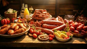 AI generated hotdogs summer bbq food photo