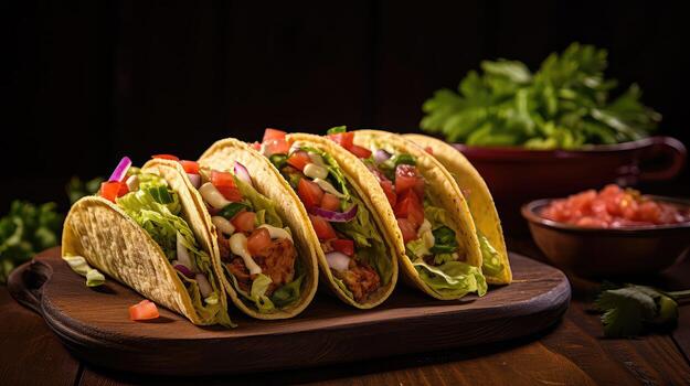 ai generado crujiente comida taco comida foto