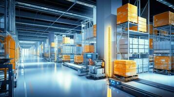 AI generated storage goods warehouse background photo
