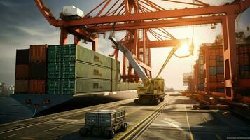 AI generated transportation import ship cargo photo