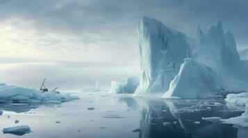 AI generated cold dry dock icebergs photo