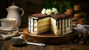 AI generated bakery cream cake food photo