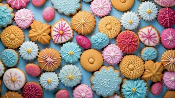 AI generated dessert background cookies food photo