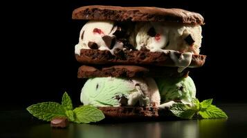 AI generated strawberry isolated ice cream photo