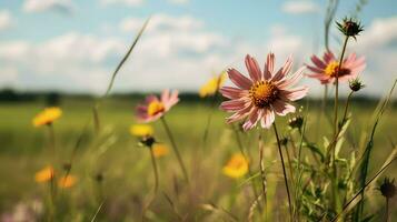 AI generated grasslands prairies landscape close photo