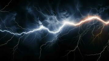 AI generated thunder lightning energy background photo