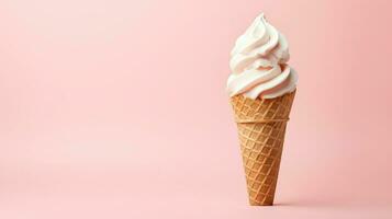 AI generated vanilla cone ice cream photo