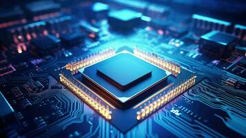 AI generated technology processor electronic background photo