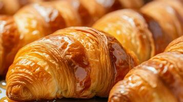 AI generated buttery bakery croissan food photo