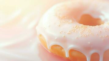 AI generated sweet icing donut food photo