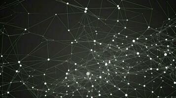 AI generated connection network dots background photo