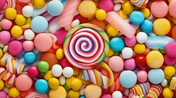 AI generated sugary tasty candy food photo