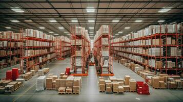 AI generated logistics commercial warehouse background photo