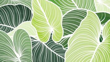 Abstract botanical art background vector. Natural hand drawn pattern design with leaves branch. Simple contemporary style illustrated Design for fabric, print, cover, banner, wallpaper. vector