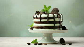 AI generated chocolate mint dessert food photo