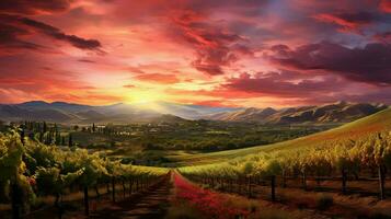 AI generated winery vineyards farmland landscape photo