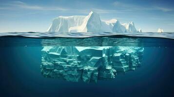 AI generated frozen tabular icebergs landscape photo