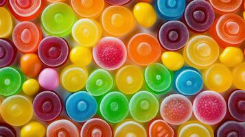 AI generated gummy different candy food photo