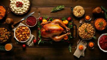 AI generated holiday dinner turkey food photo