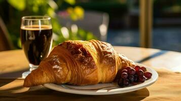 AI generated delicious french croissan food photo