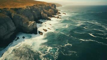 ai generado rocas mar acantilados paisaje foto