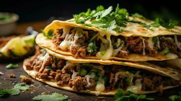 AI generated savory beef taco food photo