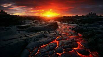 ai generado geología lava meseta paisaje foto