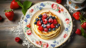 AI generated butter buttermilk pancake food photo