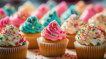 AI generated frosting party cupcake food photo