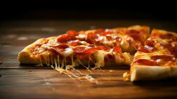 AI generated fatty unhealthy pizza food photo