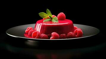 AI generated strawberry mousse dessert food photo