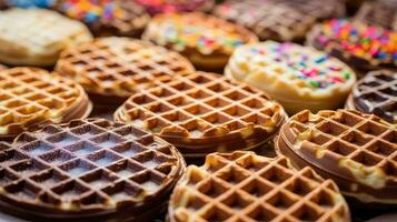 AI generated sweet wafer waffle food photo