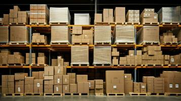 AI generated distribution stock warehouse background photo