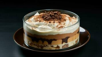 AI generated cocoa background tiramisu food photo