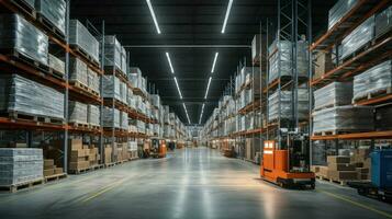AI generated supply retail warehouse background photo