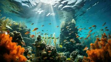 ai generado marina barrera arrecifes paisaje foto