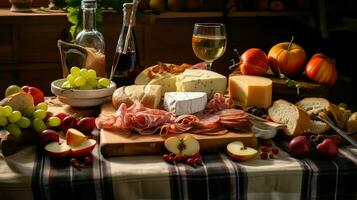 ai generado al aire libre estilo de vida picnic comida foto