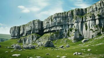 AI generated geology limestone cliffs landscape photo