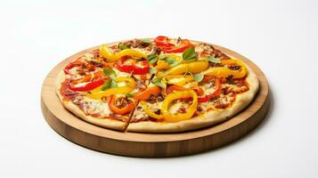 AI generated toppings pepper pizza food photo