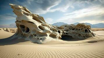 AI generated cacti rock desert landscape photo