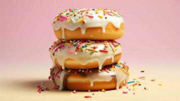 AI generated sweet tasty donut food photo