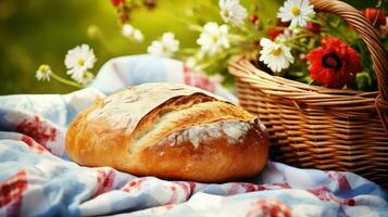 AI generated sandwich bread picnic food photo