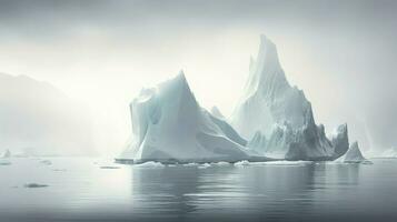 AI generated ocean dome icebergs landscape photo