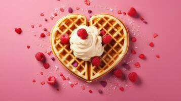 AI generated dessert isolated waffle food photo