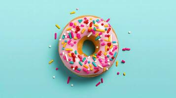 AI generated sugar frosted donut food photo