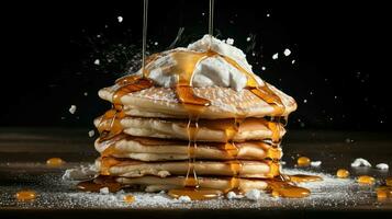 AI generated butter stack pancake food photo