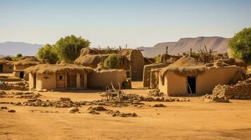 ai generado árido meseta oasis paisaje foto